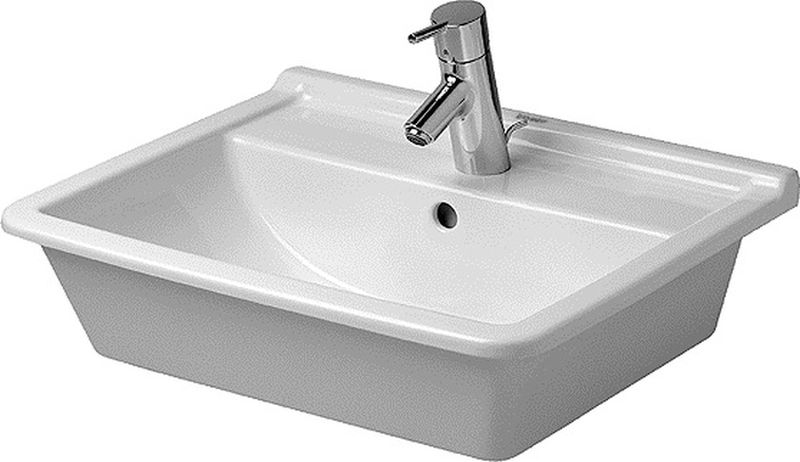 Duravit Starck 3 lavabo 56x46.5 cm rectangulaire encastrée blanc brillant 0302560000