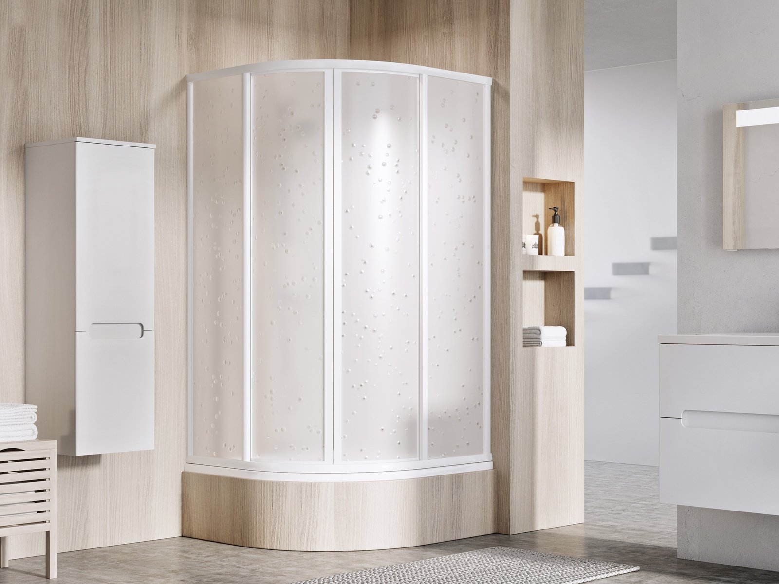 Ravak Supernova cabine de douche 90x90 cm semi-circulaire blanc brillant/polystyrène 31177V10011