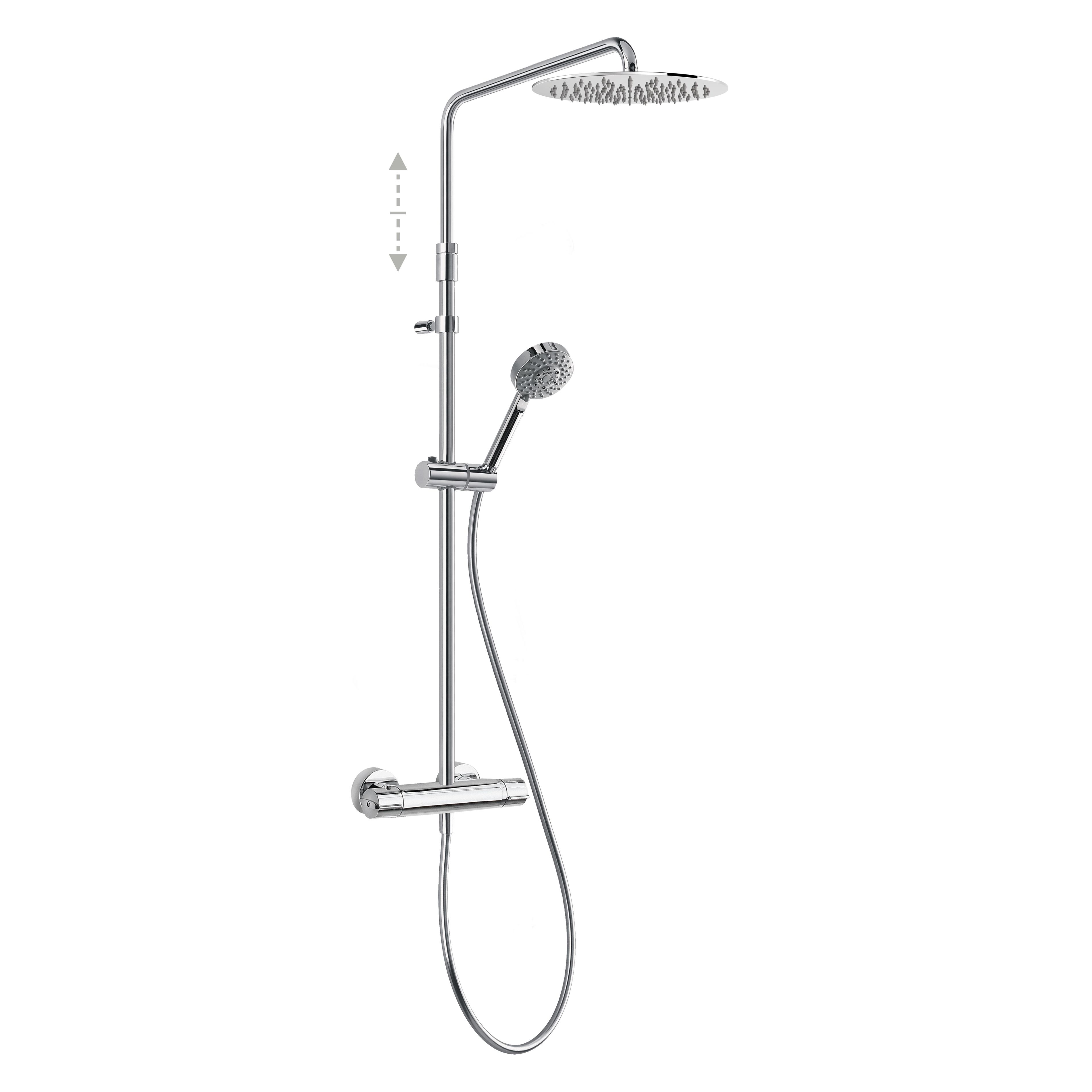 Tres Lex-Tres ensemble de douche mural avec thermostat oui chrome 1.90.214