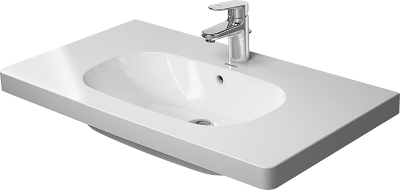 Duravit D-Code lavabo 85x48 cm rectangulaire classique-de meuble-avec plateau blanc 03428500002