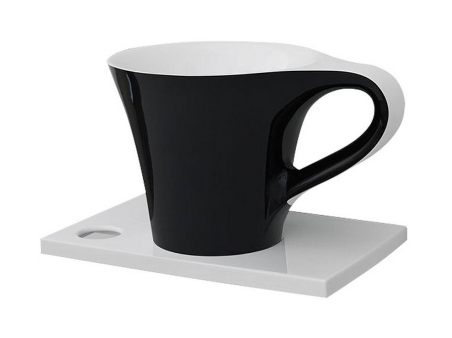 Art Ceram One Shot lavabo 69x50 cm à poser blanc-noir brillant OSL00501;50