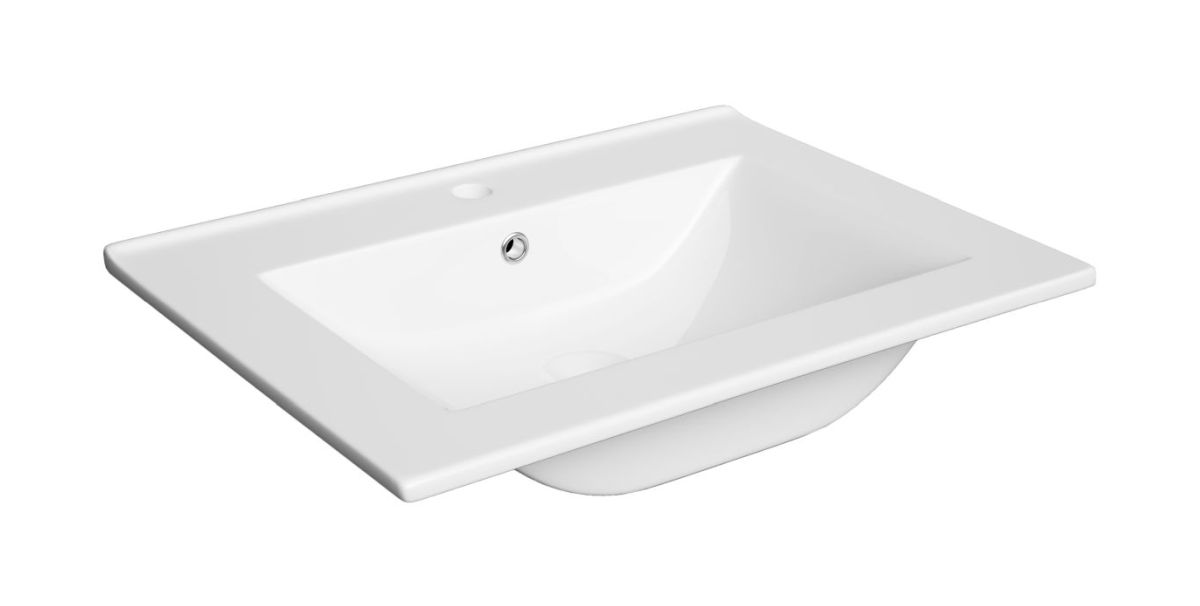 Defra Plan lavabo 60x46 cm rectangulaire de meuble blanc 1722