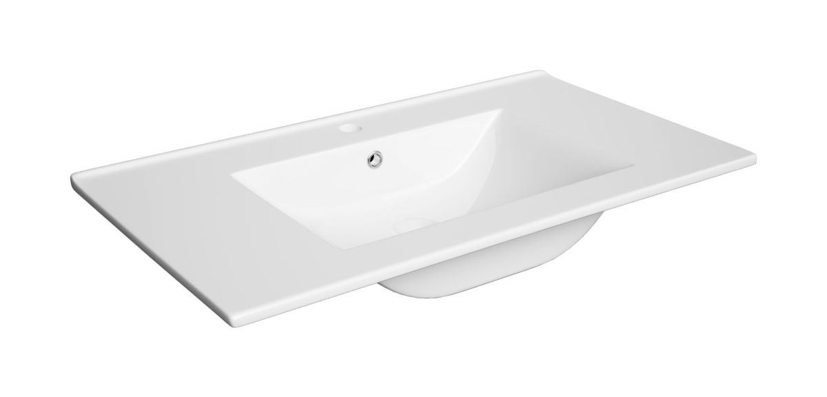 Defra Plan lavabo 80x46 cm rectangulaire de meuble blanc 1724