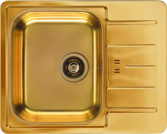 Alveus Monarch évier en acier inoxydable 61x50 cm doré 1069001