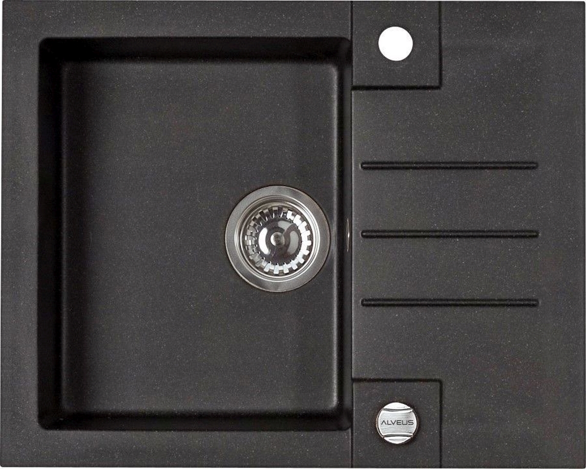 Alveus Rock'n'Roll évier en granit 59.5x47.5 cm noir 1213091