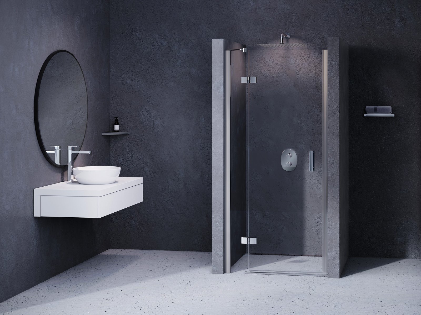 Ravak SmartLine porte de douche 90 cm à ouverture basculante chrome brillant/verre transparent 0SL7AA00Z1