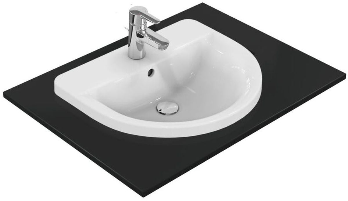 Ideal Standard Connect lavabo 55x46 cm semi-circulaire encastrée blanc brillant E797801