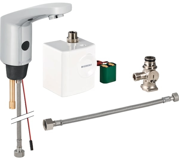 Geberit 185 mitigeur de lavabo sur pied électronique chrome 116.365.21.1
