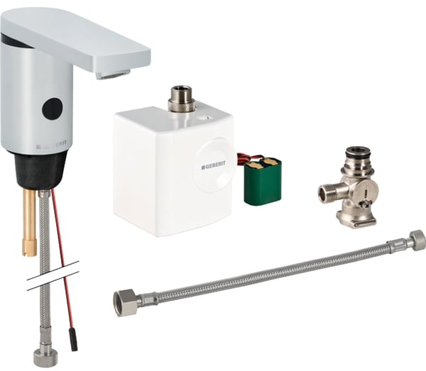 Geberit 186 mitigeur de lavabo sur pied électronique chrome 116.366.21.1