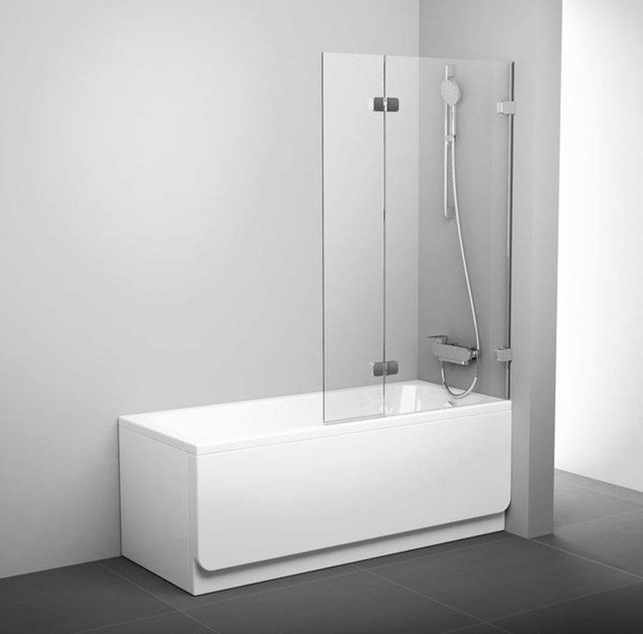 Ravak Brillant paroi de baignoire 100 cm deux pièces chrome brillant/verre transparent 7UPA0A00Z1