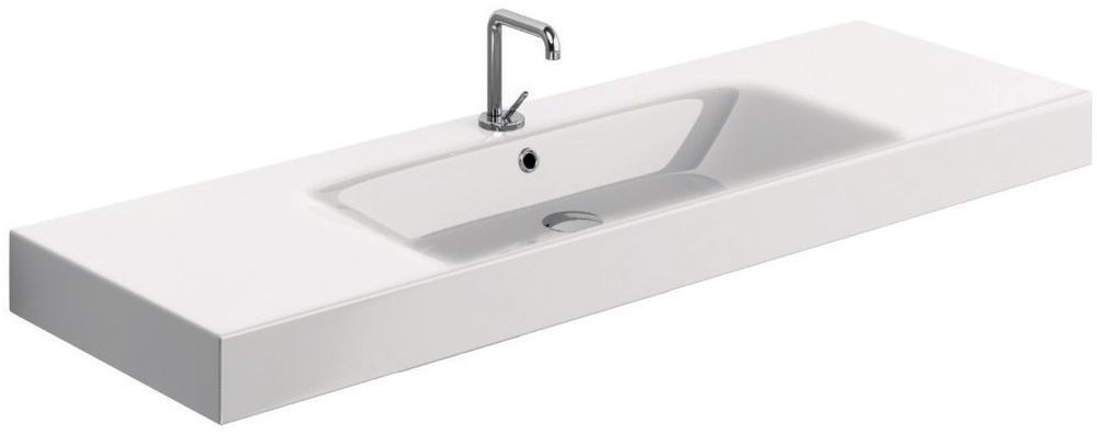 Kerasan Cento lavabo 140x45 cm rectangulaire classique-à poser-avec plateau blanc 353501