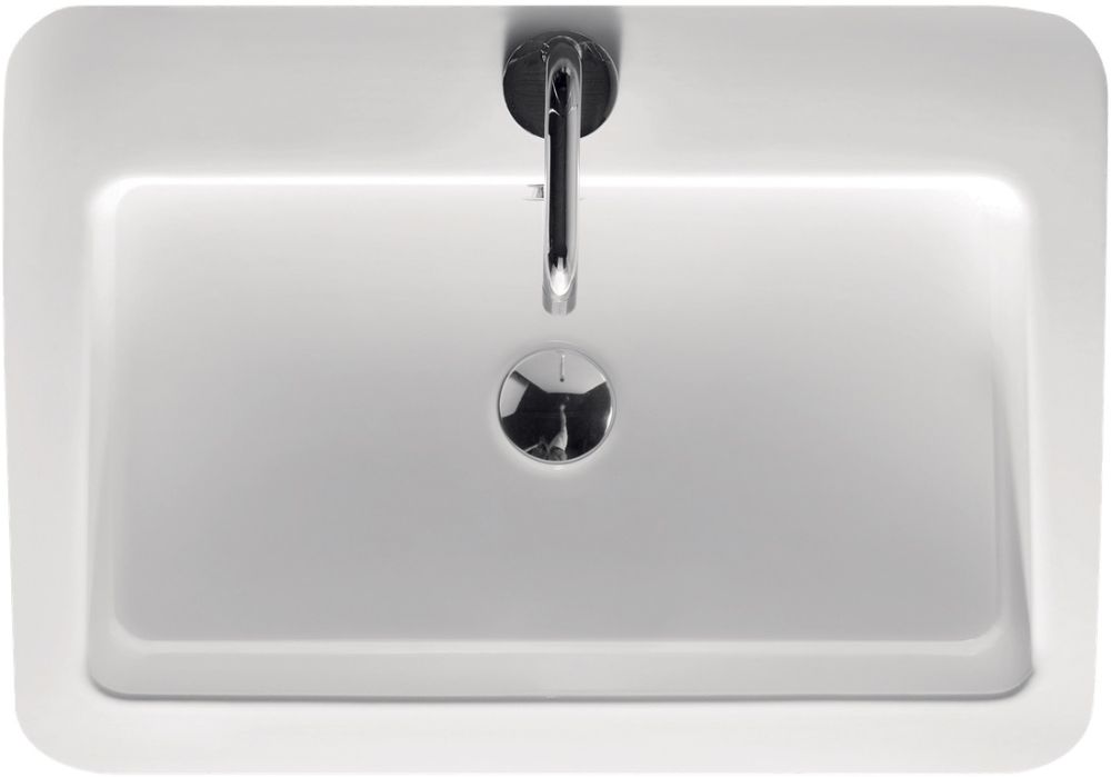 Kerasan Ego lavabo 60x43 cm rectangulaire classique-à poser blanc brillant 324201