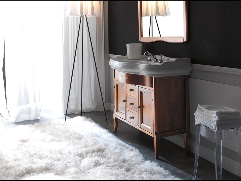 Kerasan Retro armoire 100x54.5x75 cm sous-lavabo sur pied noyer 734740