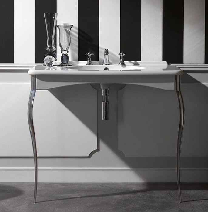 Kerasan Retro lavabo avec console 100 cm noire 1049K4