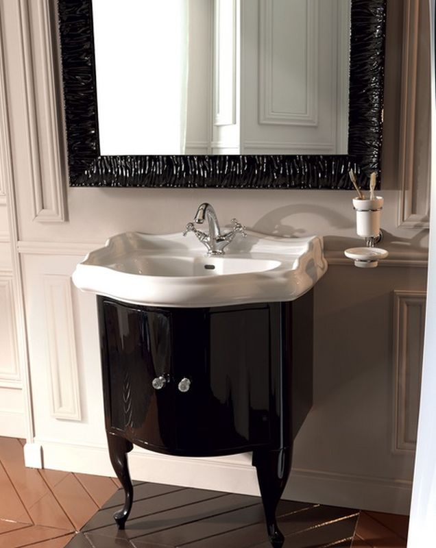 Kerasan Retro armoire 58.5x52x77 cm sous-lavabo sur pied noir-doré 7361K4