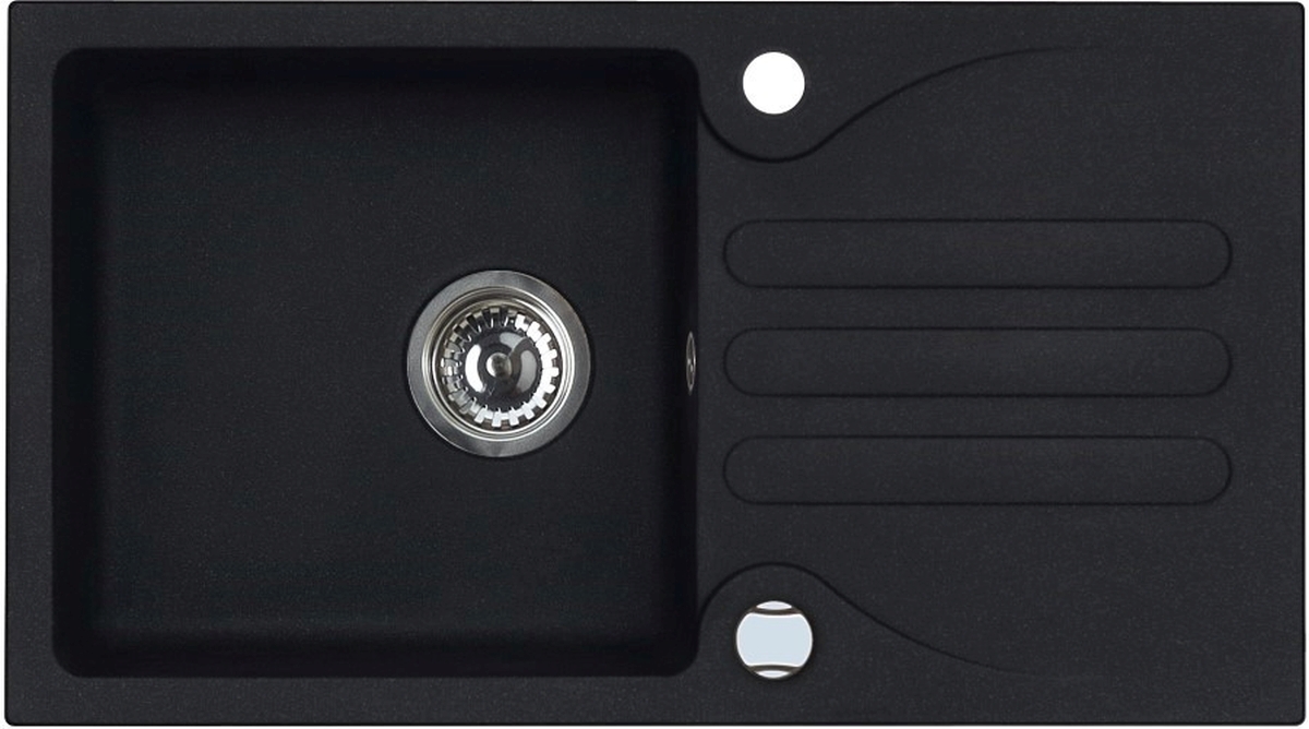 Alveus Galapagos évier en granit 77x43 cm noir 1513091