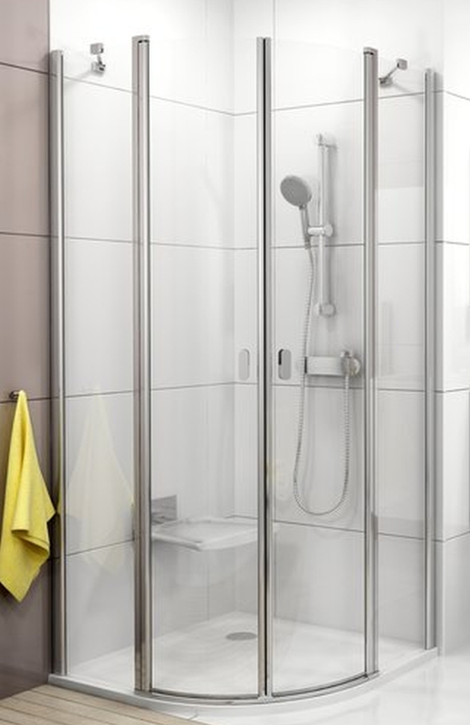 Ravak Chrome cabine de douche 80x80 cm semi-circulaire blanc brillant/verre transparent 3Q140100Z1