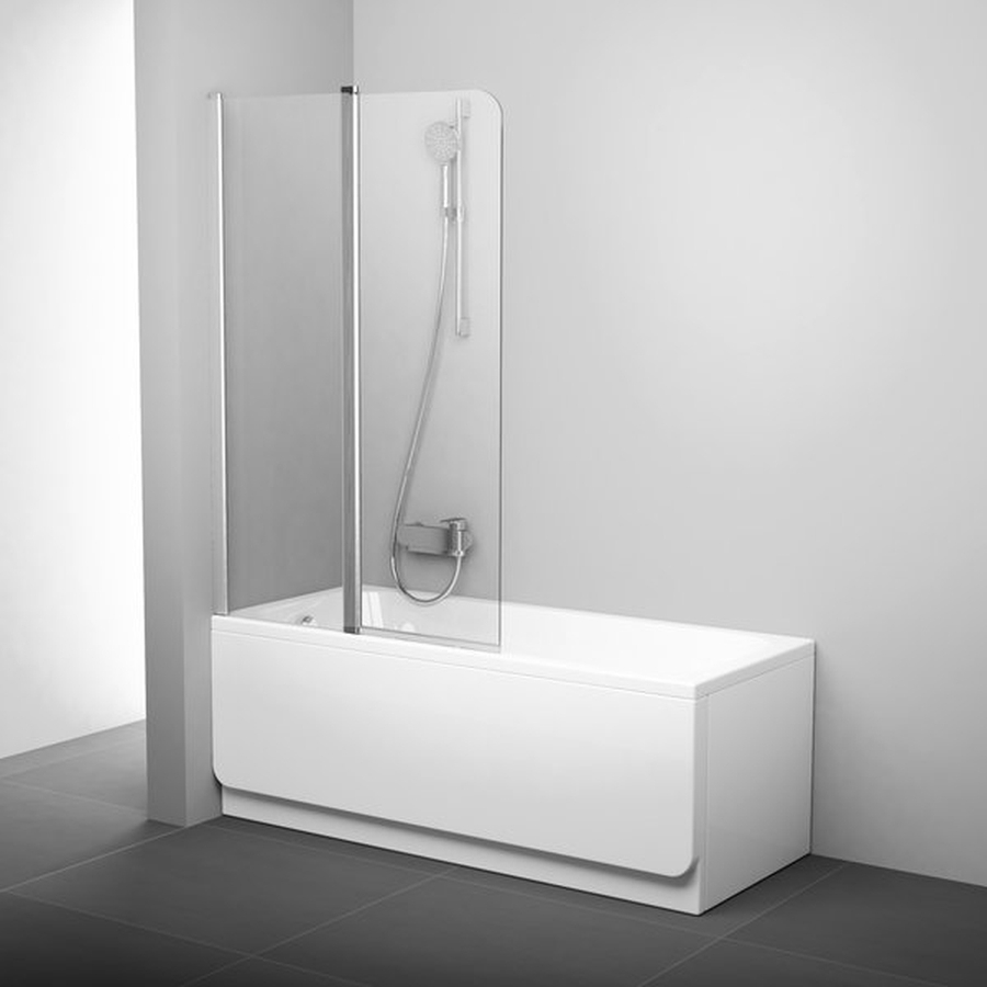 Ravak Chrome paroi de baignoire 99 cm deux pièces aluminium brillant/verre transparent 7QLA0C00Z1