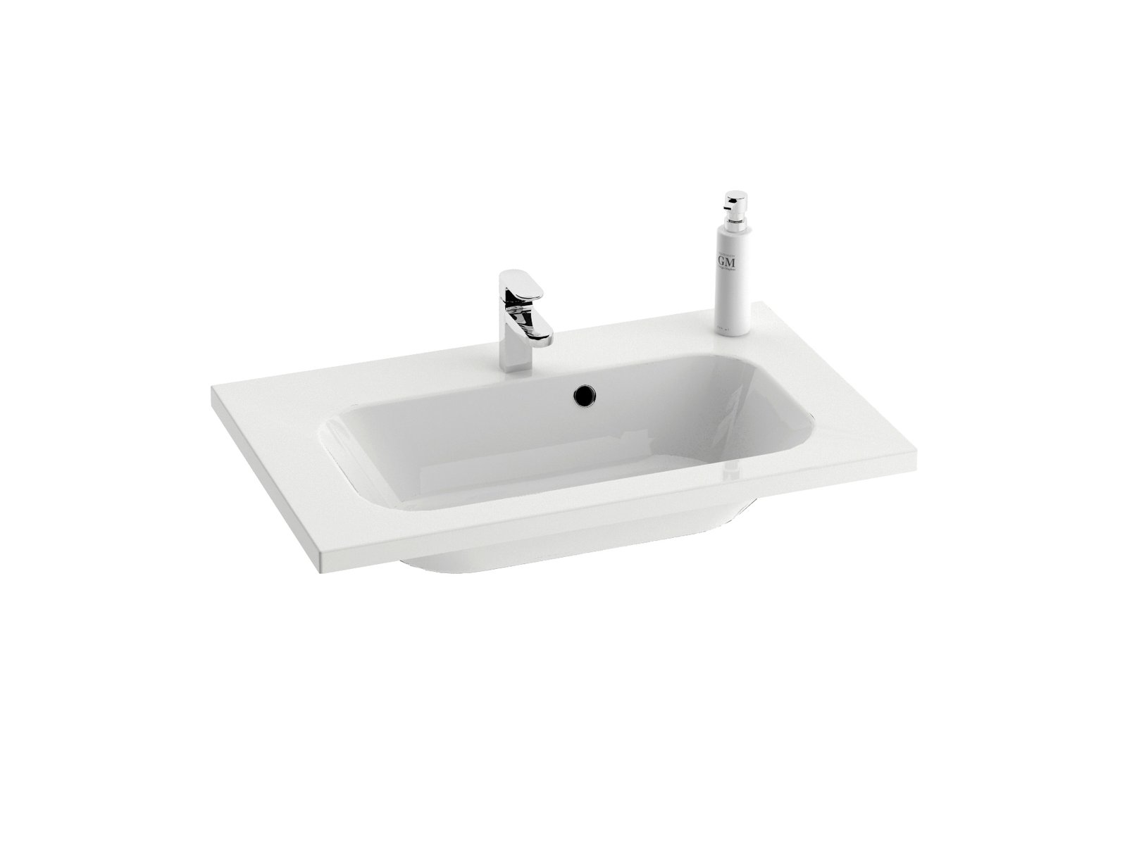 Ravak Chrome lavabo 70x49 cm rectangulaire de meuble blanc XJG01170000