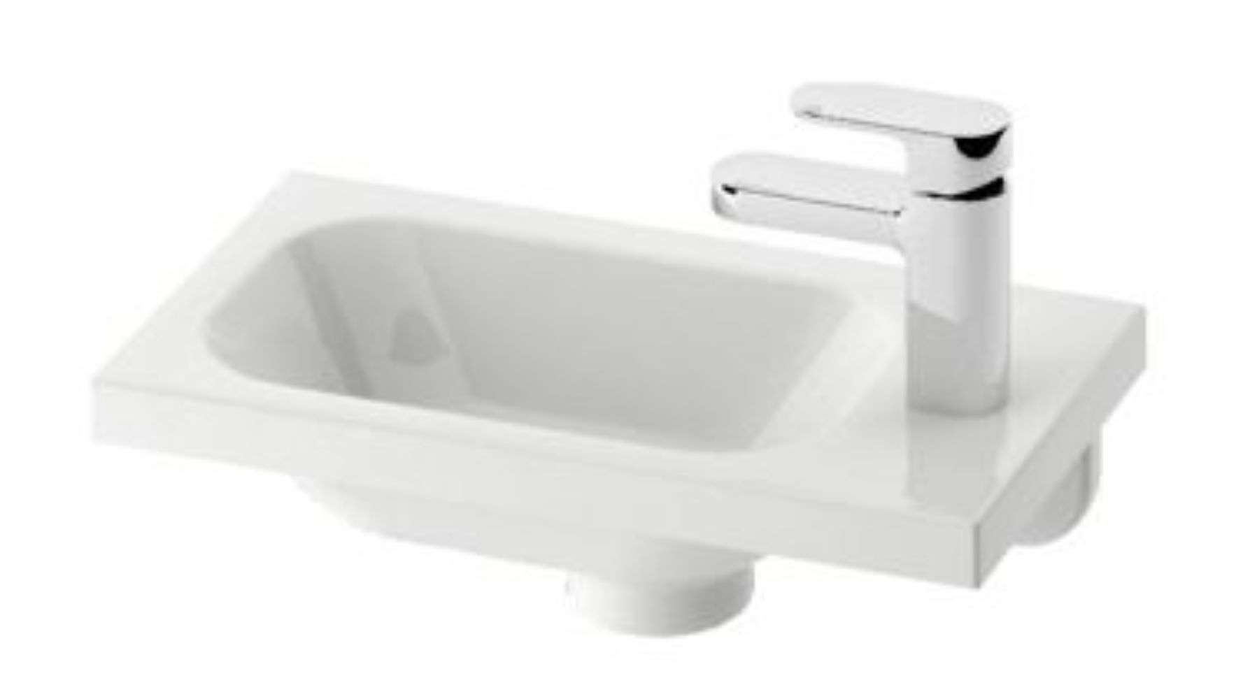 Ravak Chrome lavabo 40x22 cm rectangulaire de meuble blanc XJGP1100000