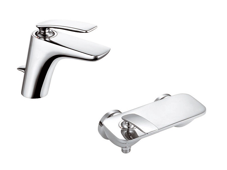 Set mitigeur de douche Kludi Balance 527100575, mitigeur de lavabo Kludi Balance 520230575