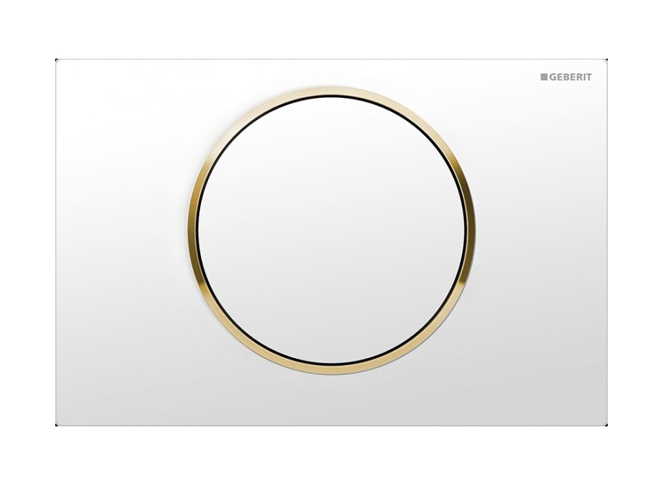 Geberit Sigma bouton de chasse d'eau pour WC blanc-doré 115.758.KK.5