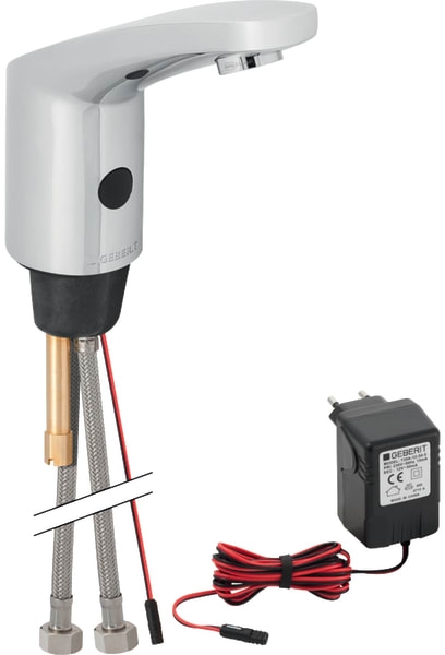 Geberit 185 mitigeur de lavabo sur pied électronique chrome 116.145.21.1