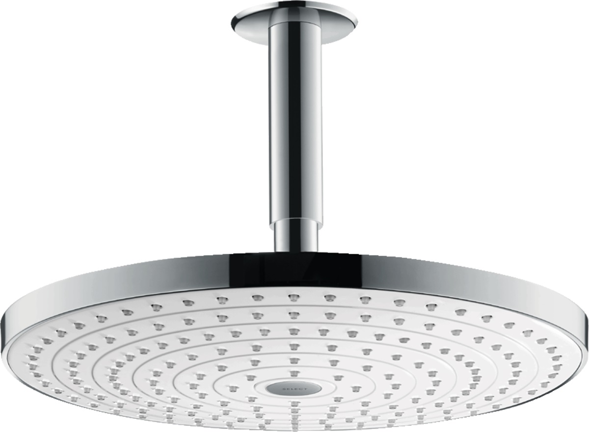Hansgrohe Raindance douche à effet de pluie 30x30 cm ronde chrome-blanc 27337400