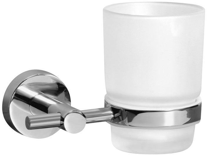 BISK For You gobelet pour brosse à dents blanc-chrome 01174