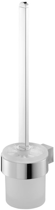 BISK Futura silver brosse wc à visser chrome-verre 02986