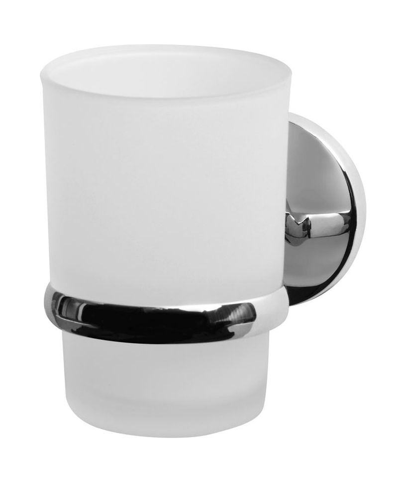 BISK Chroma gobelet pour brosse à dents blanc-chrome 01426