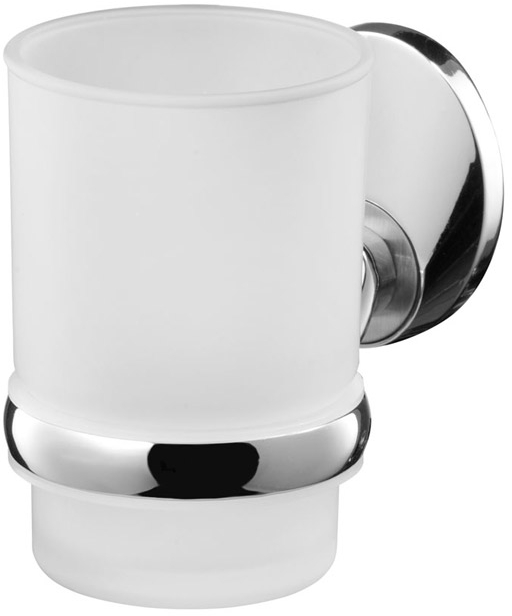 BISK Emotion gobelet pour brosse à dents blanc-chrome 03104