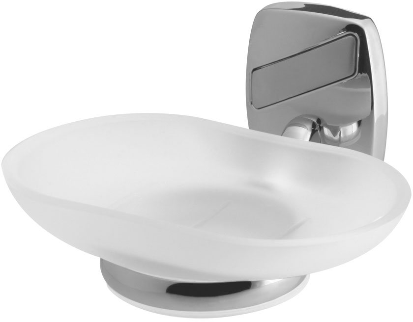 BISK Oregon porte-savon mural chrome-blanc 79709