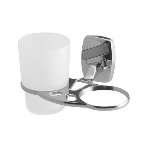 BISK Oregon gobelet pour brosse à dents blanc-chrome 79708