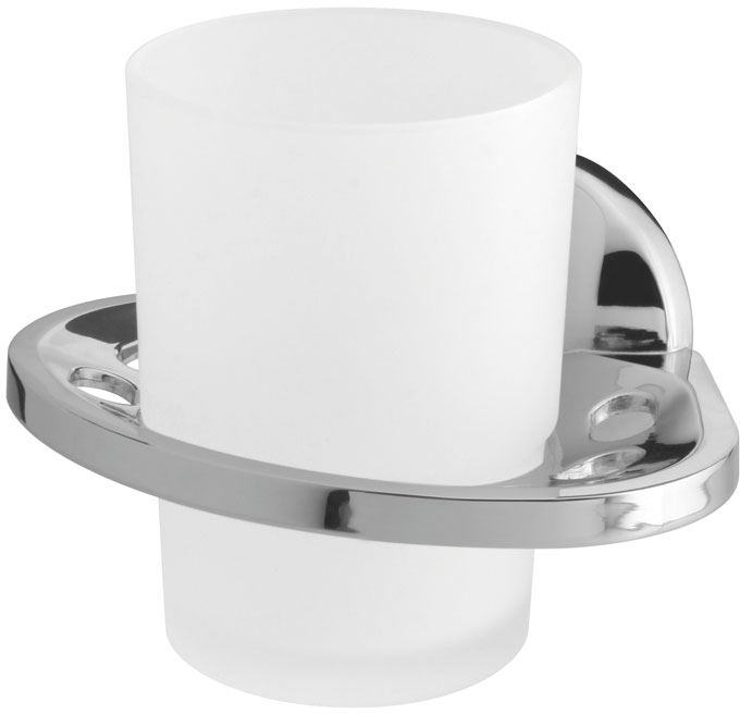 BISK Ontario gobelet pour brosse à dents blanc-chrome 00227