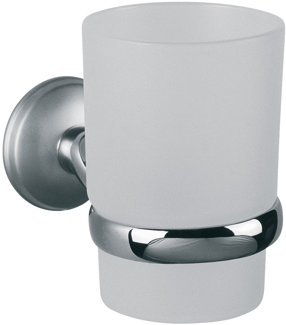 BISK Dakota gobelet pour brosse à dents blanc-chrome 71525