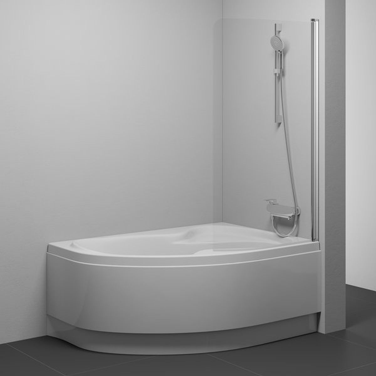 Ravak Rosa paroi de baignoire 85 cm monobloc satin mat/verre transparent 7QRM0U00Y1