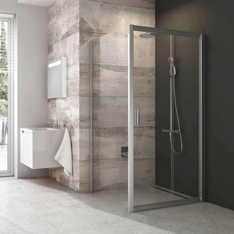 Ravak Blix porte de douche 100 cm coulissant aluminium brillant/verre transparent 0PVA0C00Z1