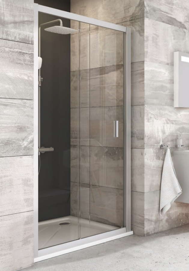 Ravak Blix porte de douche 110 cm coulissant satin mat/verre transparent 0PVD0U00Z1