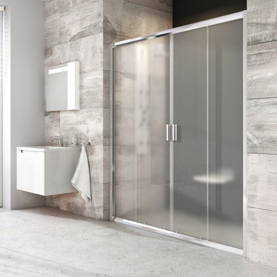 Ravak Blix porte de douche 160 cm coulissant satin mat/verre transparent 0YVS0U00Z1