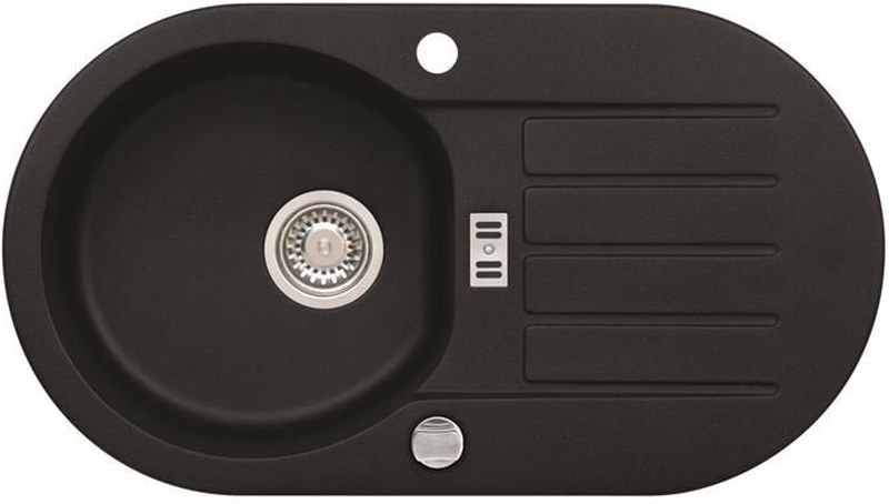 Alveus Niagara évier en granit 77.5x43.5 cm noir 1124091