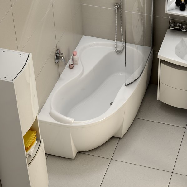 Set baignoire d’angle Ravak Rosa 95 C581000000, siphon de baignoire Viega Simplex 495121, GPX2240140