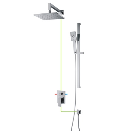 Omnires Fresh ensemble de douche encastré oui chrome SYSFR11CR