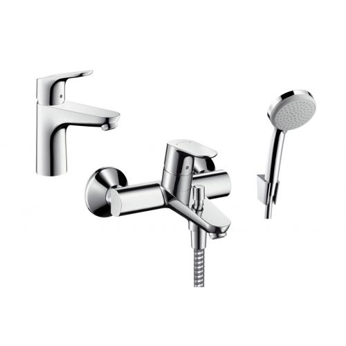 Set mitigeur bain-douche Hansgrohe Focus 31940000, mitigeur de lavabo Hansgrohe Focus 31607000, 27592000
