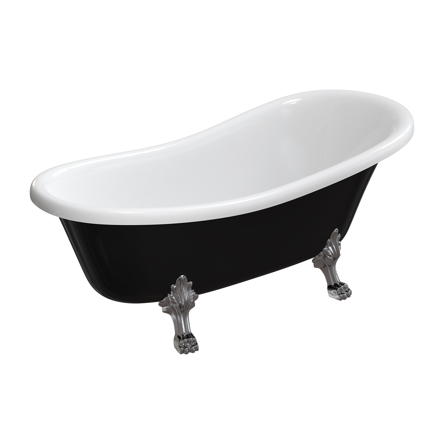 Omnires M+ baignoire autoportante 168x76 cm ovale blanc-noir ATENA168BCP