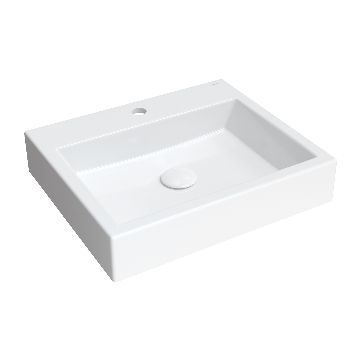 Omnires M+ lavabo 50x42 cm rectangulaire classique-à poser blanc Thasos500BP