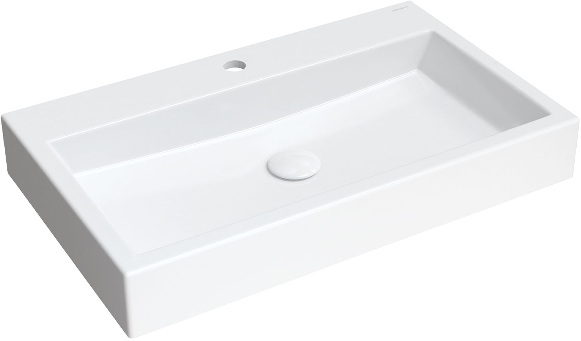 Omnires M+ lavabo 70x42 cm rectangulaire classique-à poser blanc brillant THASOS700BP