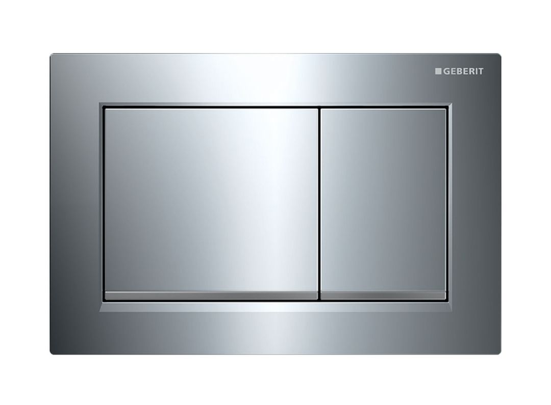 Geberit Omega20 bouton de chasse d'eau pour WC chrome brillant-chrome mat 115.080.KH.1