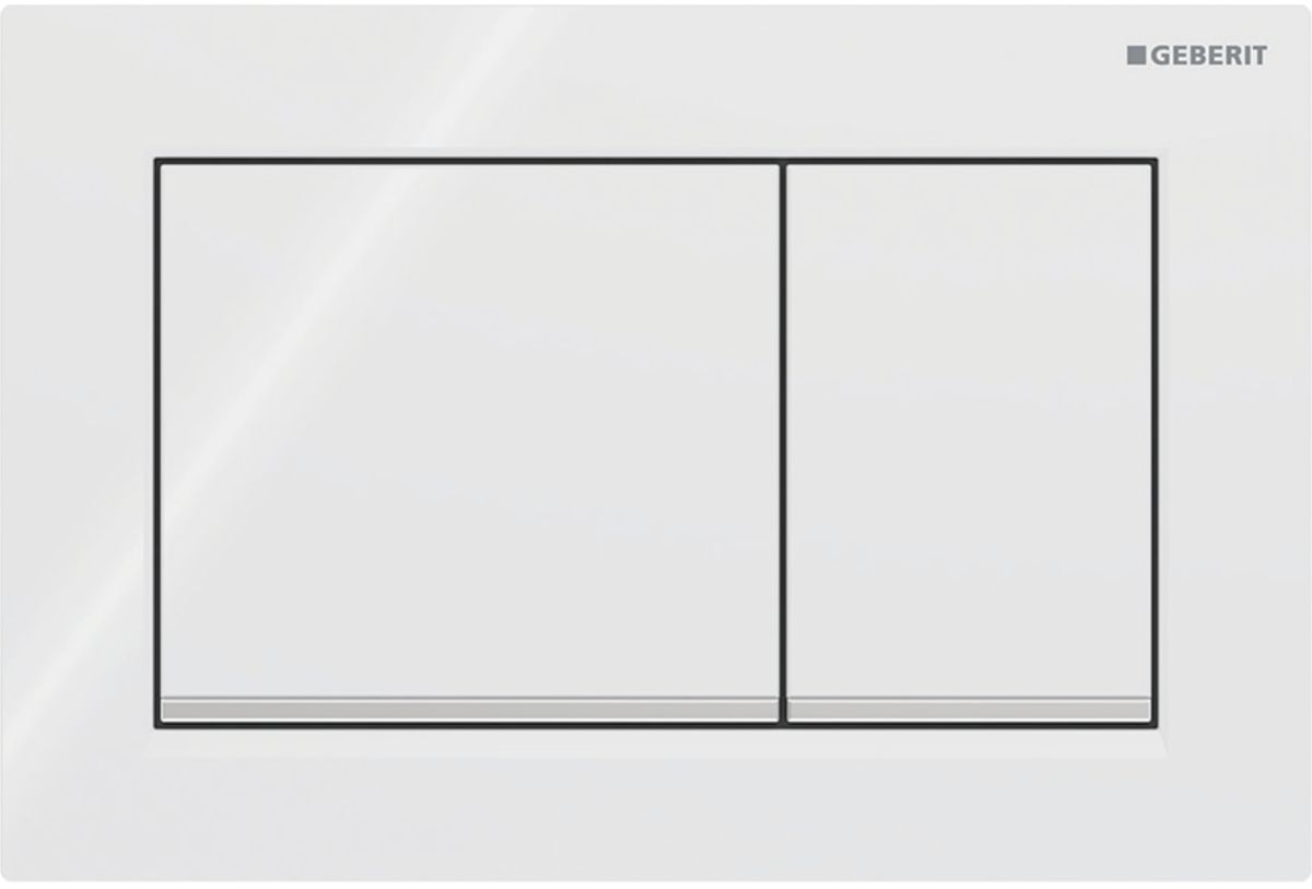 Geberit Omega20 bouton de chasse d'eau pour WC chrome brillant-blanc 115.080.KJ.1