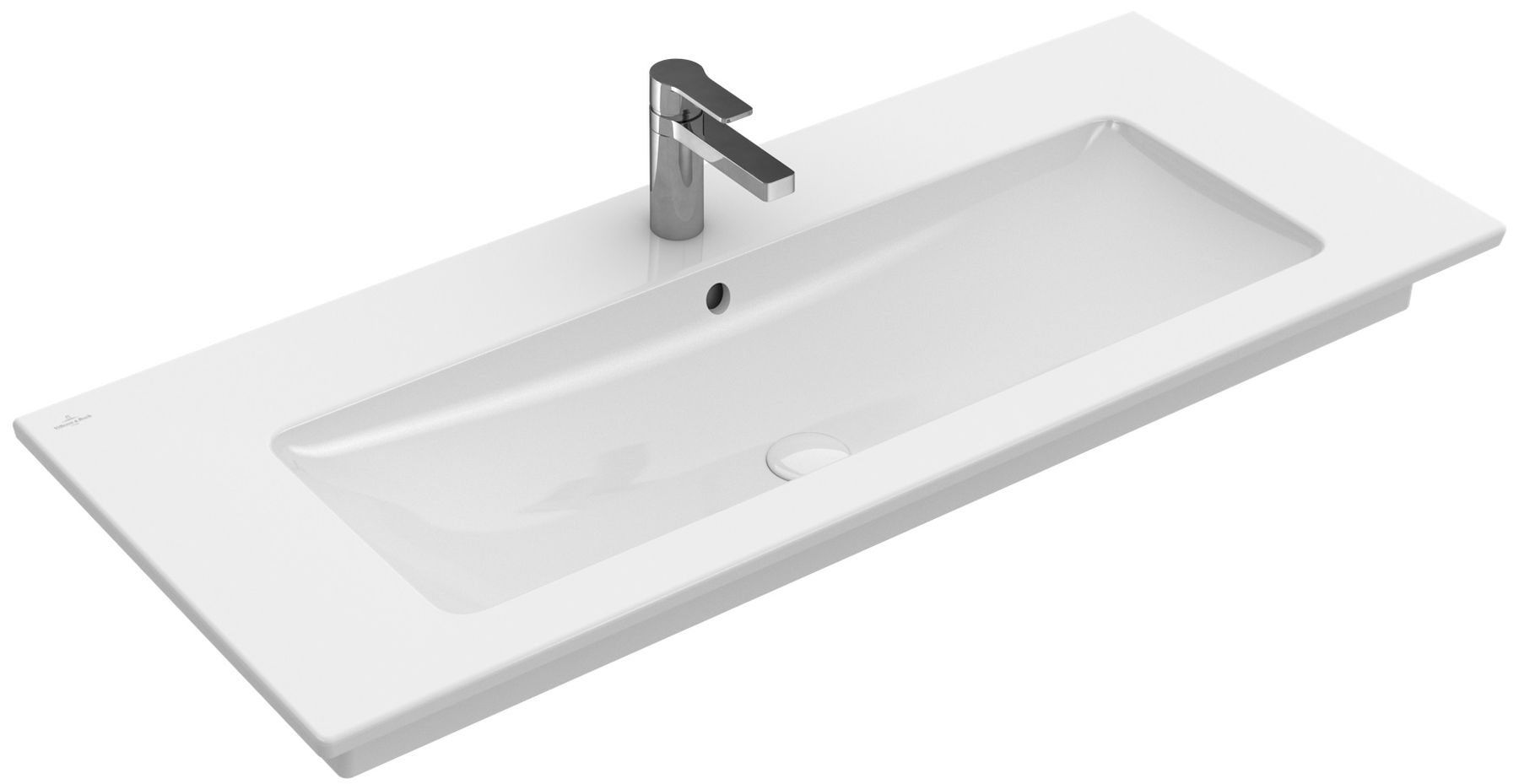 Villeroy & Boch Venticello lavabo 120x50 cm rectangulaire classique-de meuble-avec plateau blanc 4104CJR1